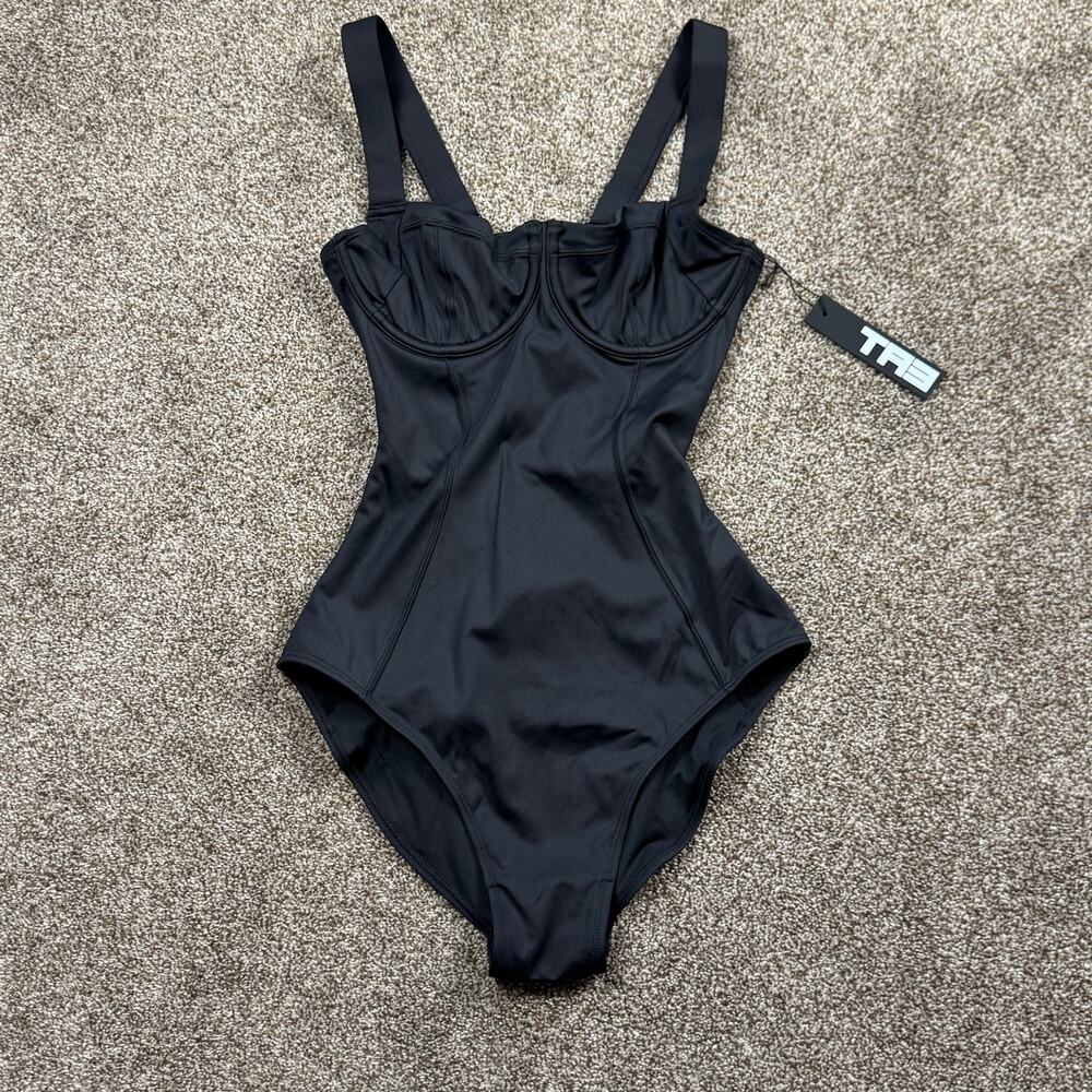 TA3 Lifty Sculpting Swimsuit Small Reg/Long B/C Cup Reg Cut Bottom NWT Black